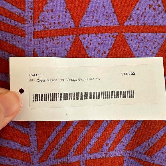 Fighting Eel Dress Maxine Midi Vintage Block Print XS - Picture 7 of 7